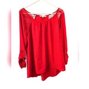 Jolt Scarlet Lace Detail Blouse